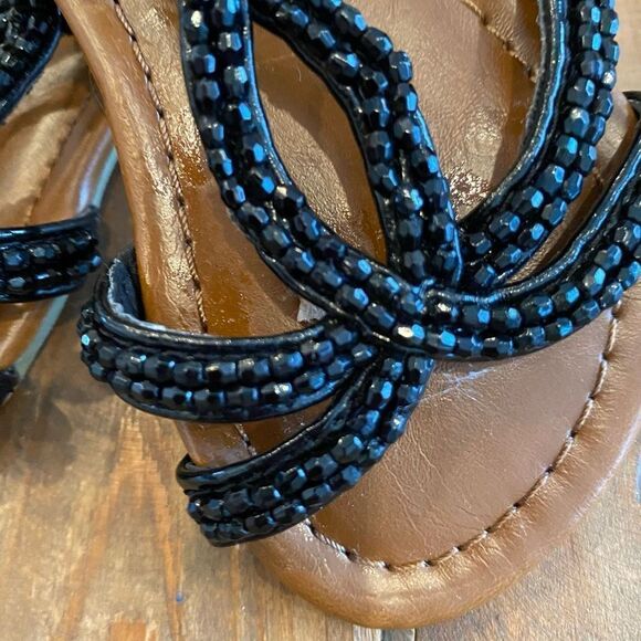 NEW Cherokee Black Jeweled Sandal Toddler Girl Size 5 - Picture 2 of 13